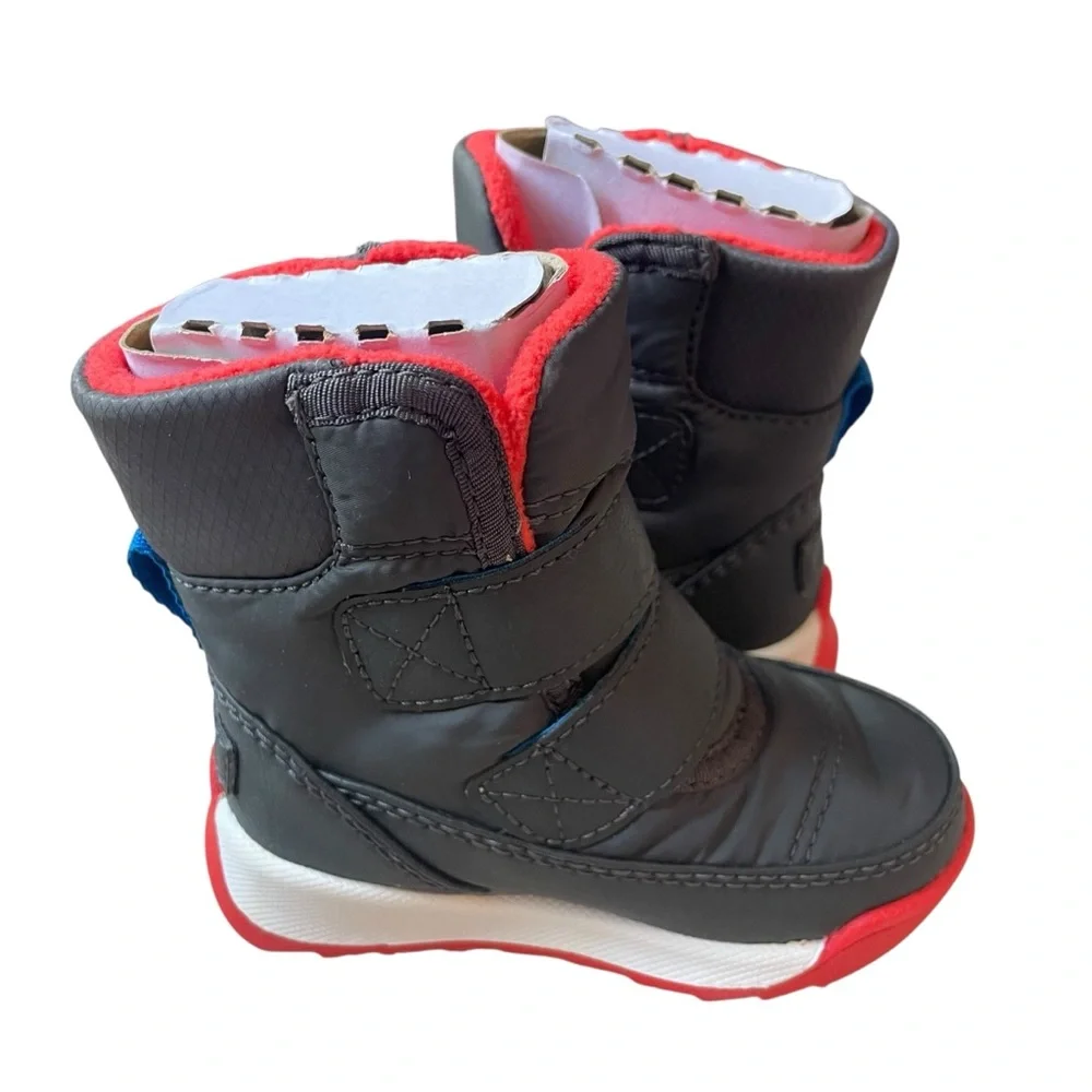 Sorel Toddler Whitney ll Strap Waterproof Boots‎ Jet Poppy Red Size 4 NWT